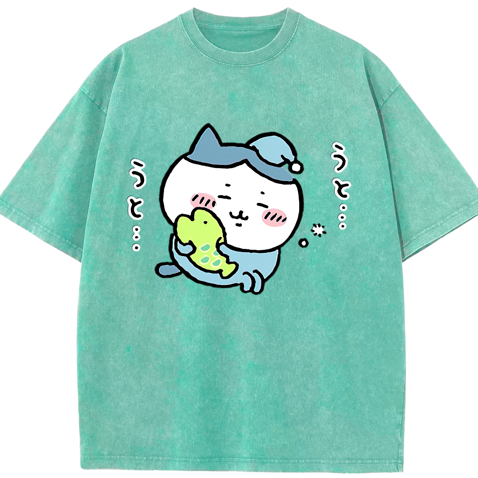 （画像用） ちいかわ ハチワレ Chii-kawa hachiware 綿100% ヴィンテージ風 半袖Tシャツ（フロントプリント）